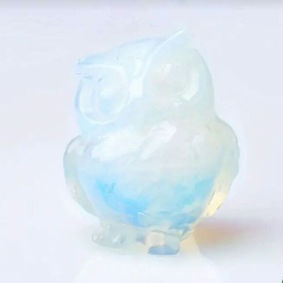 New! Natural Carved Owl in Opal Balance Stone - Picture 1 of 3